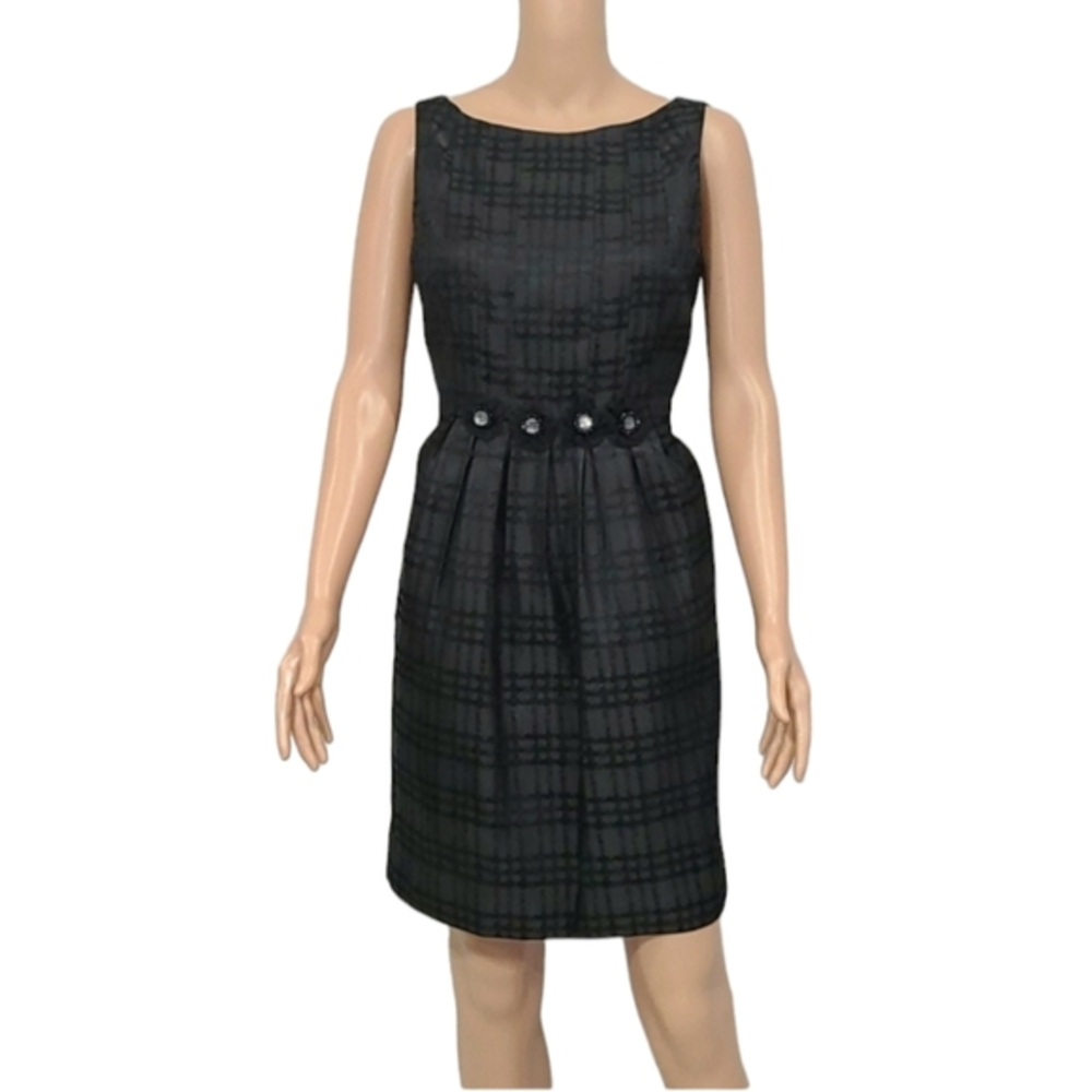 Max & Cleo Dress Size 8‎  Black Taffeta Cocktail Sleeveless Fit And Flare Lined